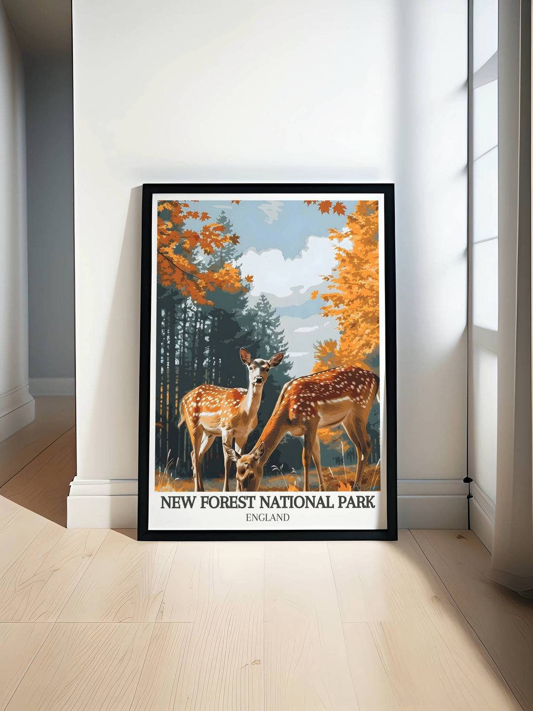 Modern wall decor showcasing Bolderwood Deer Sanctuary, featuring serene forest scenes perfect for contemporary homes.
