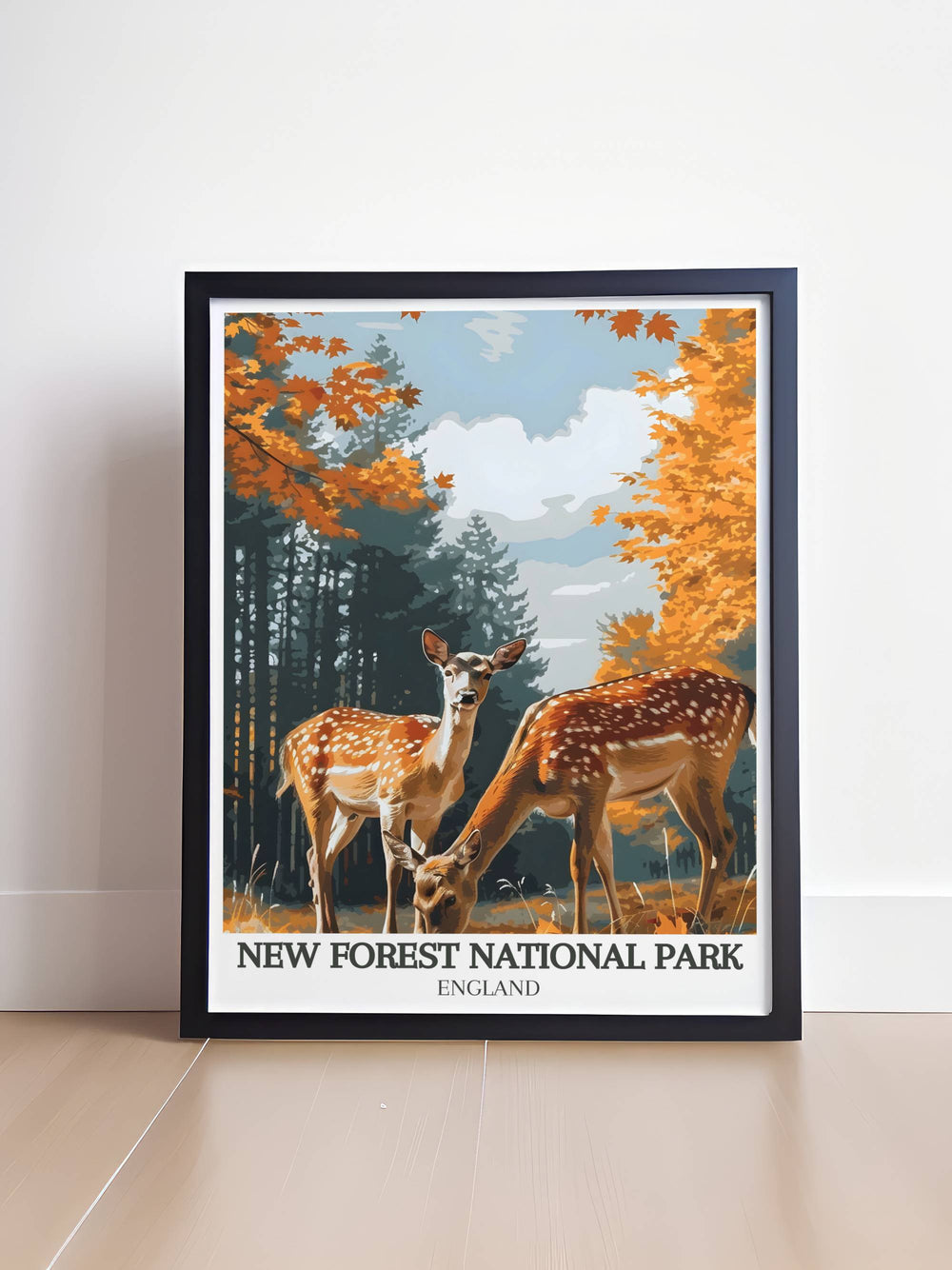 Artistic print of Bolderwood Deer Sanctuary capturing the peaceful deer in their natural habitat.