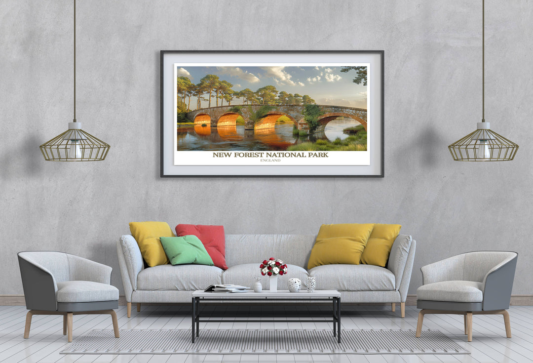 Vintage poster of the English countryside featuring classic scenes of rural beauty, suitable for any collector of retro travel art.