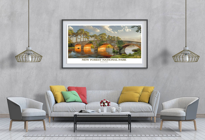 Vintage poster of the English countryside featuring classic scenes of rural beauty, suitable for any collector of retro travel art.