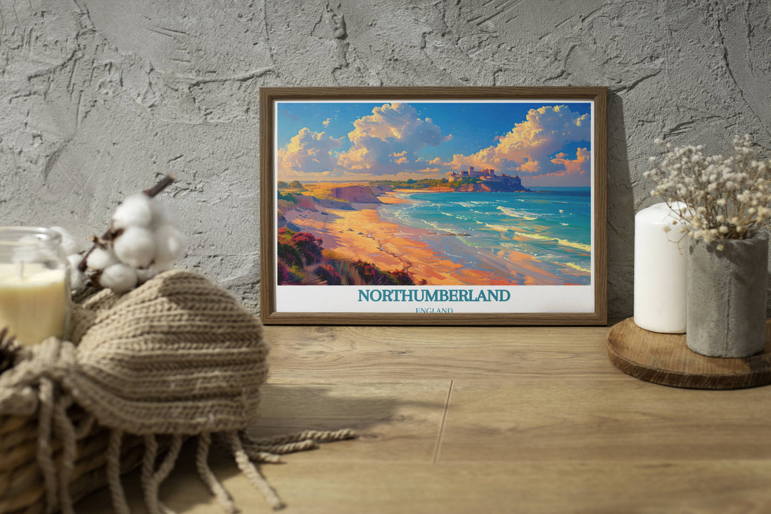 Framed art print of Bamburgh Castle, perfect for adding a touch of English history to your gallery wall.