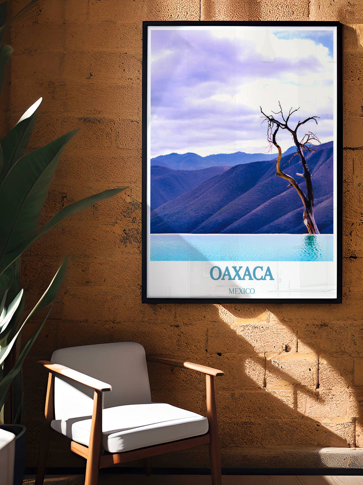 Canvas print capturing the tranquil and picturesque setting of Hierve el Agua, perfect for enhancing home or office decor.