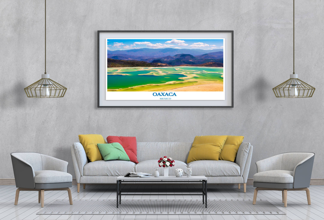 Hierve el Agua poster ideal for those who appreciate the natural beauty and geological wonders of Oaxaca, Mexico.