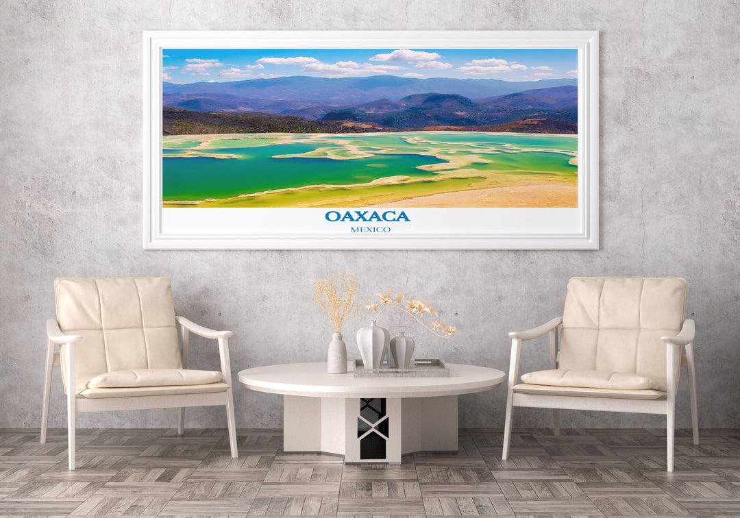 Hierve el Agua custom prints that bring the essence of Oaxacas natural splendor into your living space.