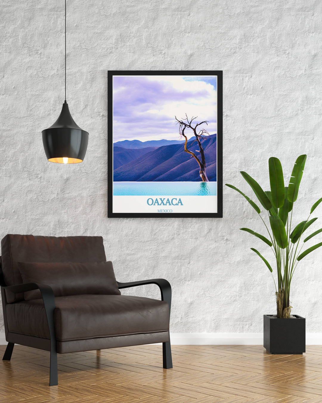 Wall art featuring the iconic views of Hierve el Agua, blending natural beauty with artistic flair.