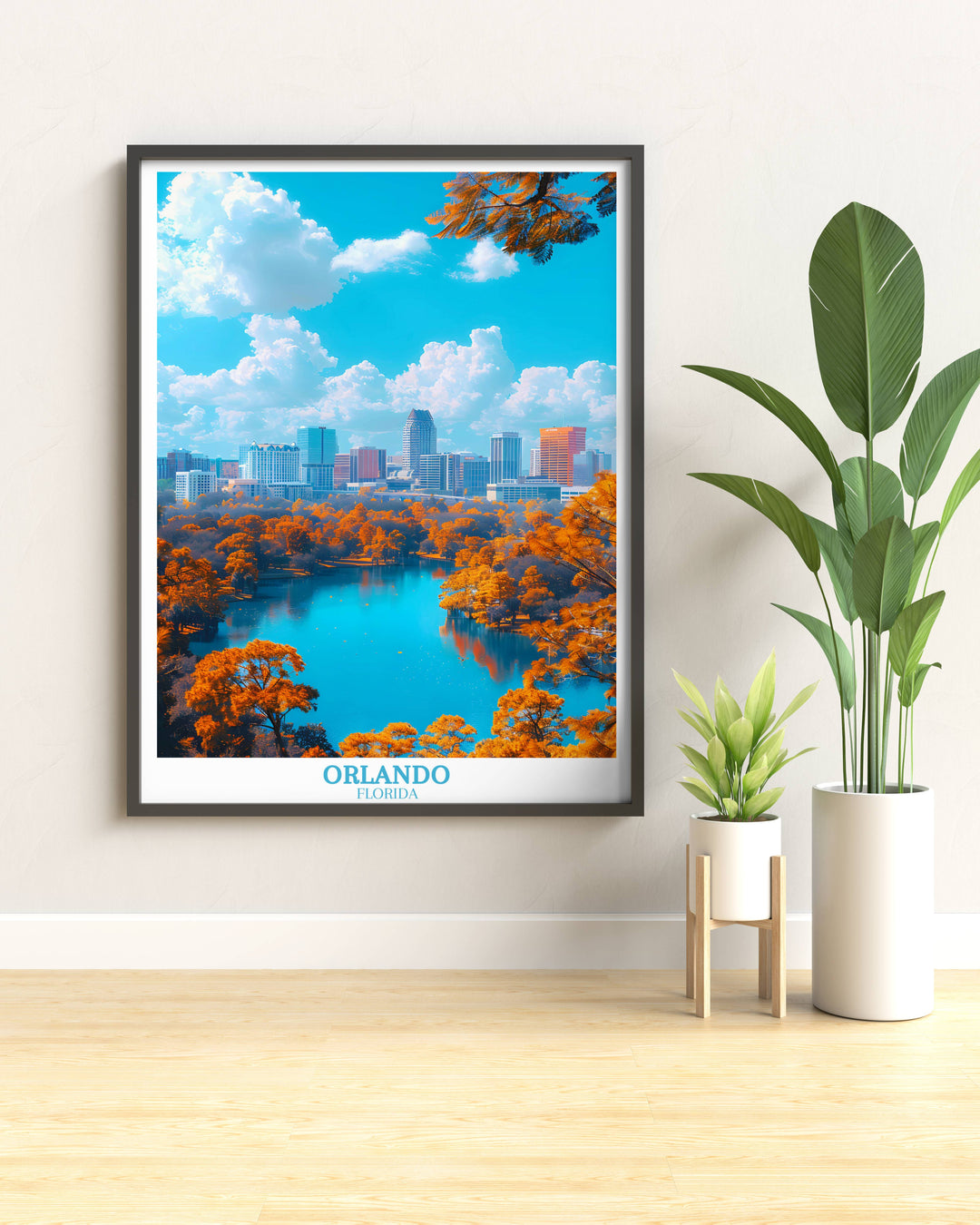 Lake Eola Park - Orlando Travel Print Wall Art - Cadeau de pendaison de crémaillère