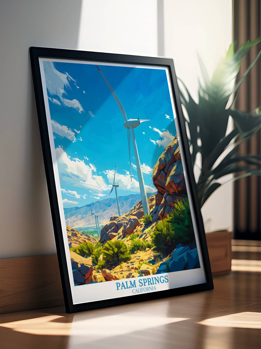 Palm Springs Poster - Palm Springs Windmühlen Druck