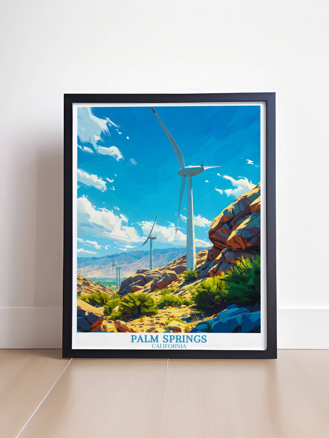 Palm Springs Poster - Palm Springs Windmühlen Druck