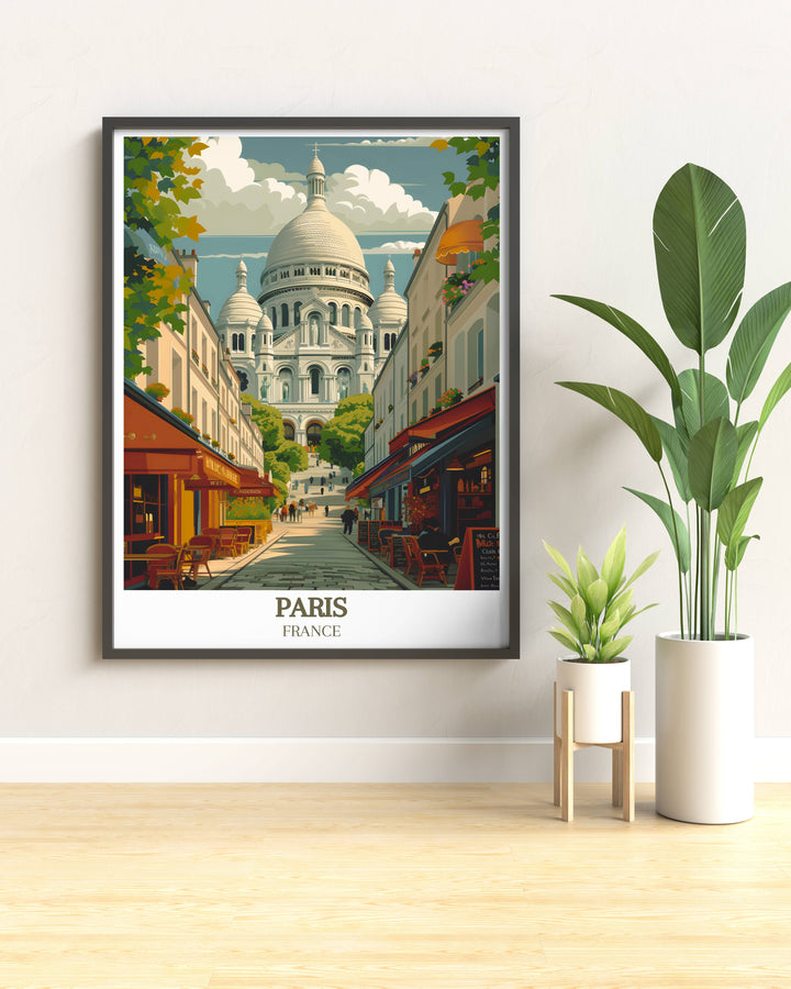 Vintage posters of France, featuring iconic scenes from Montmartre, the Louvre Museum, and the Eiffel Tower, perfect for vintage art enthusiasts.