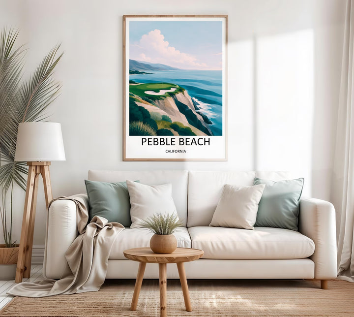 Luxury country club decor poster showing a unique daytime perspective of California&