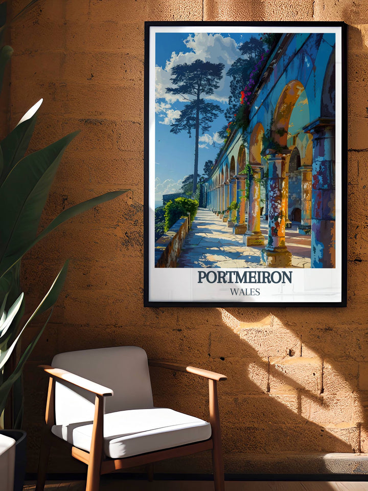 Explore the beauty of Wales with our stunning Travel Posters. Featuring iconic landmarks like The Colonnade, each poster invites you to journey through the picturesque landscapes of this captivating country.