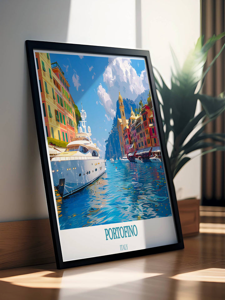 Vintage Posters of Italy celebrating the timeless beauty and rich cultural heritage of Portofino, offering a nostalgic addition to your home decor.