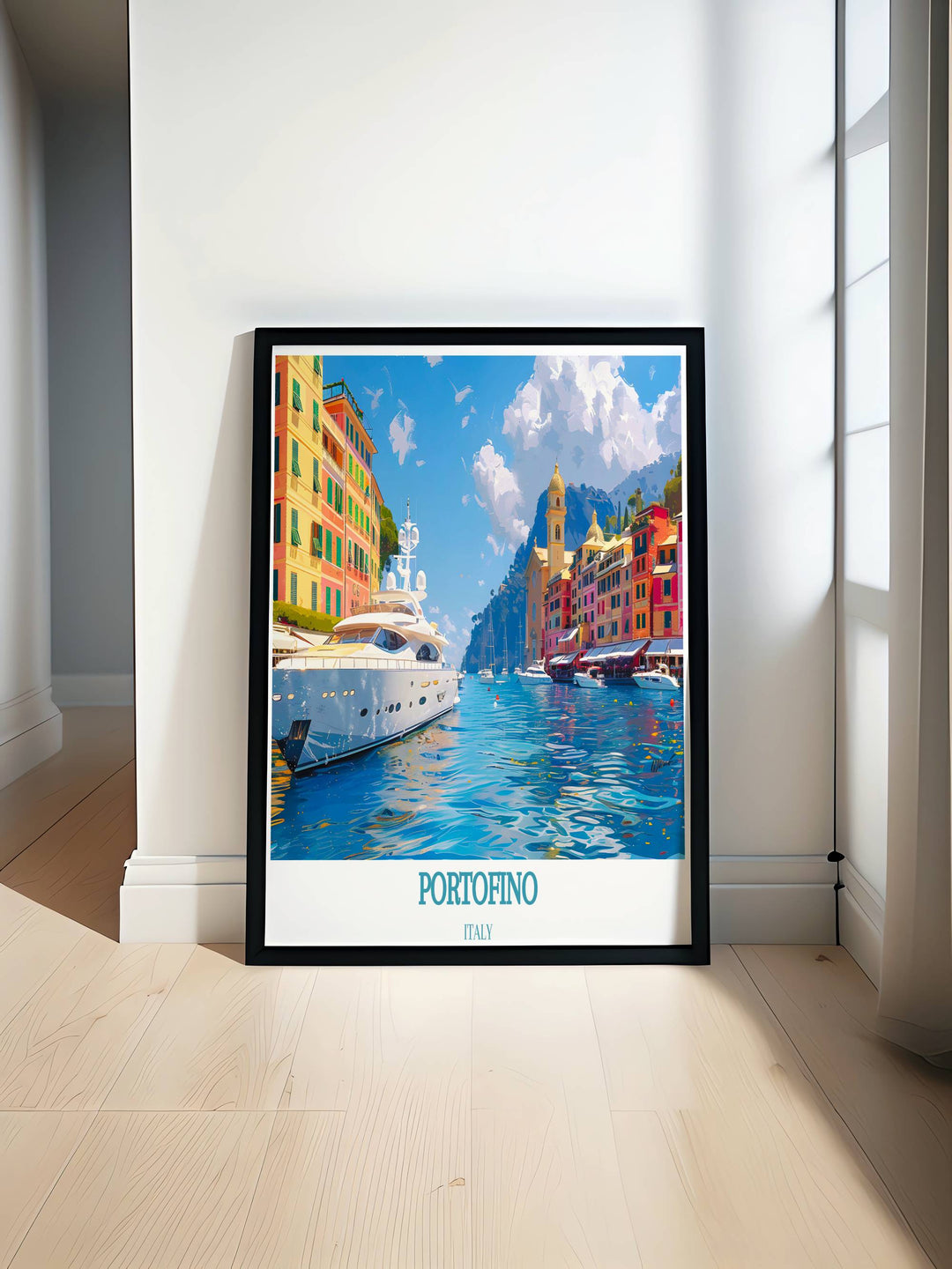 Portofino Gallery Wall Art showcasing the vibrant houses and serene harbor of this picturesque Italian village, capturing the essence of the Italian Riviera.