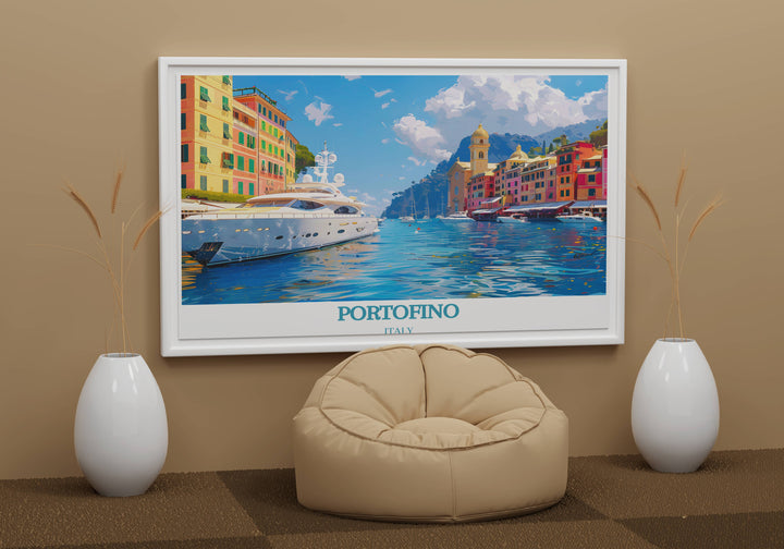 Italy Prints celebrate the timeless beauty and rich cultural heritage of Portofino, offering a nostalgic addition to your home decor.
