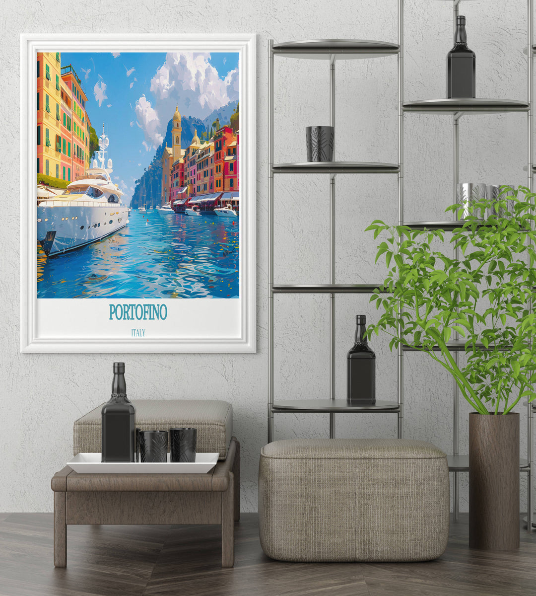 Stunning Portofino Gallery Wall Art capturing the vibrant charm and elegance of the Italian Riviera, perfect for adding a touch of Italy to your home decor.