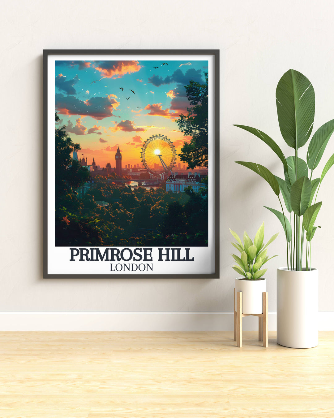 Elegant home decor poster of Primrose Hill with detailed landscape and vibrant colors, perfect for living rooms or offices.