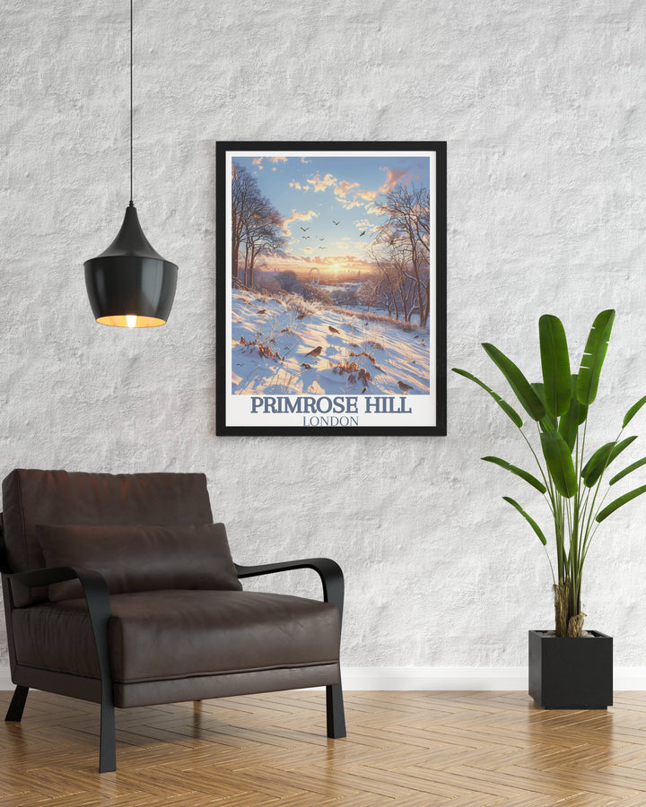 Stunning Primrose Hill Gallery Wall Art, showcasing the tranquil beauty of Londons skyline and lush parkland.