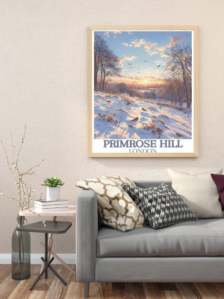 London Vintage Posters capturing the timeless charm of Primrose Hill and Camden Town, perfect for any decor.
