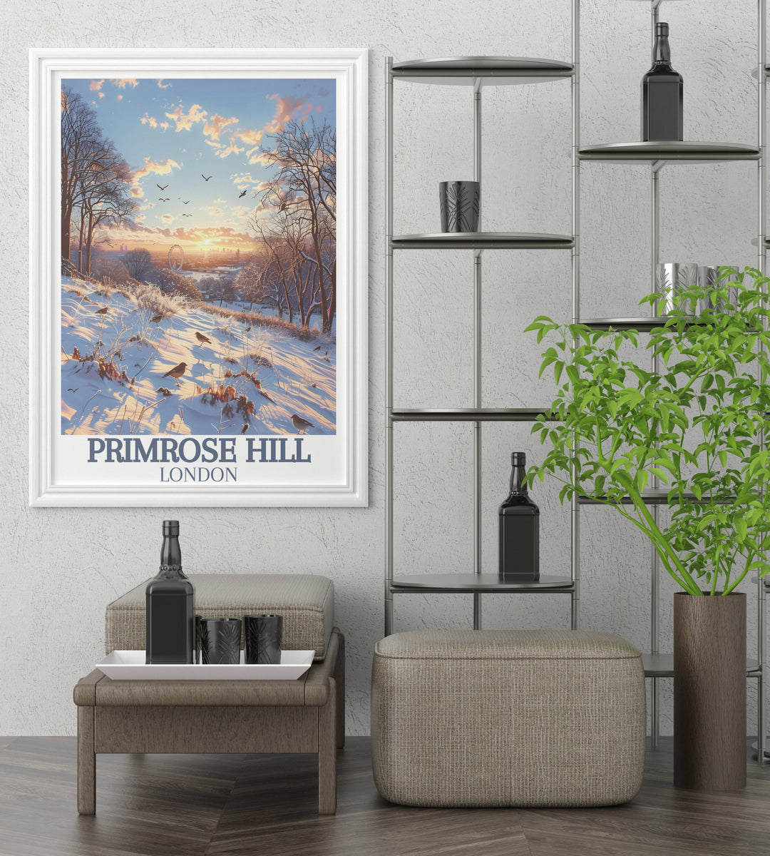 Elegant Framed Art of Primrose Hill, highlighting the serene atmosphere and iconic views of this London favorite.