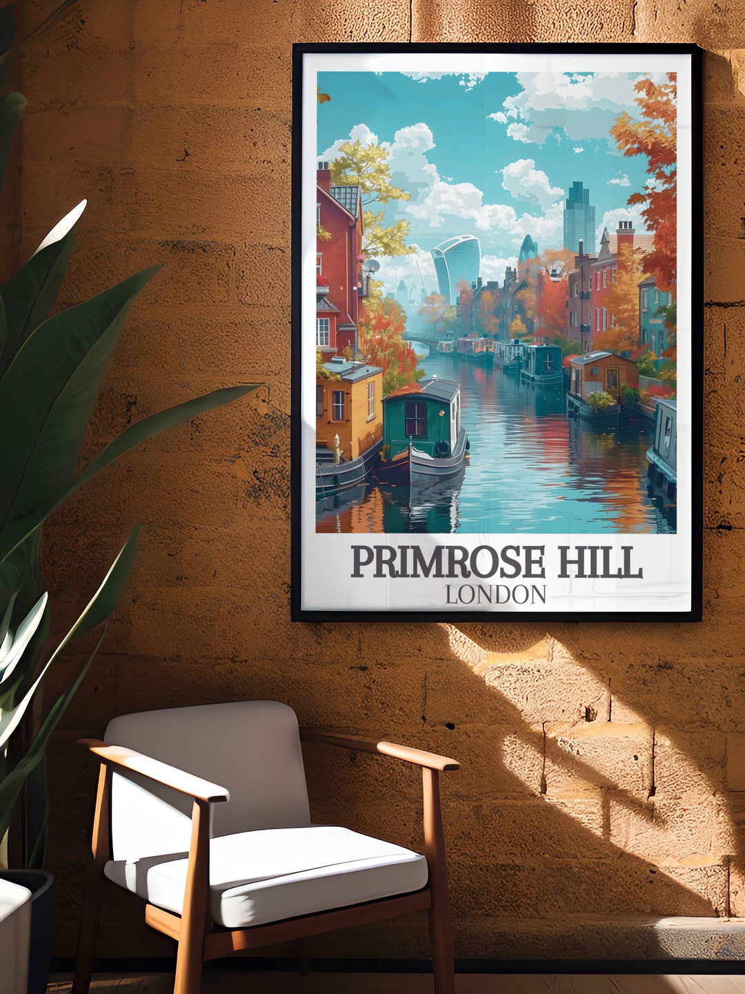 Iconic London Art featuring beautiful prints of Primrose Hill and Regents Canal, perfect for adding a touch of elegance to any room.