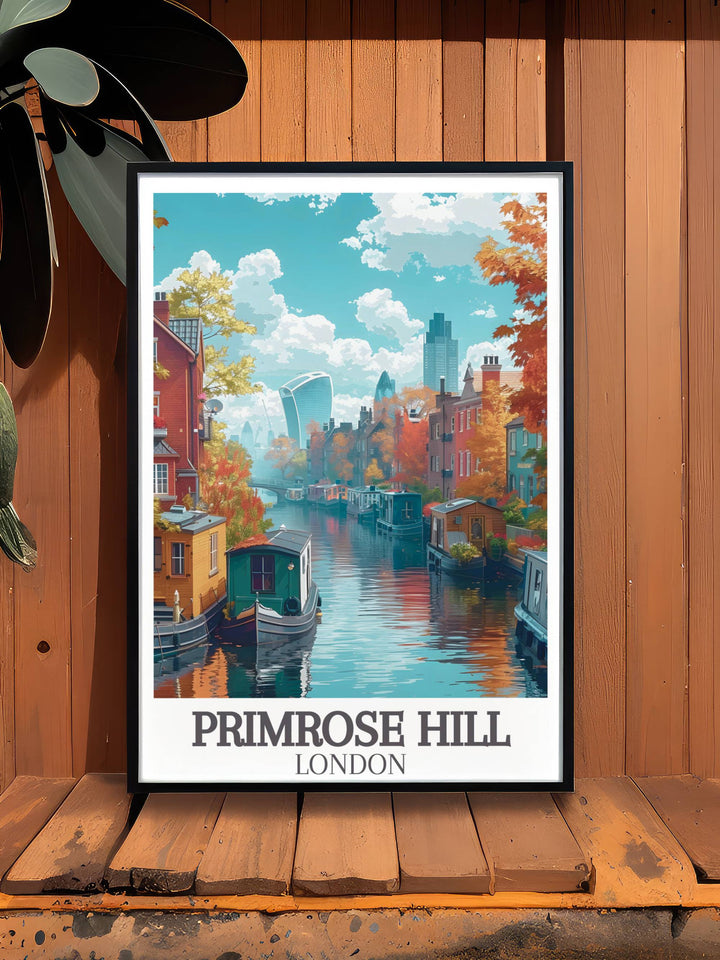 Posters of Regents Canal capturing the unique charm and peaceful landscapes of this iconic London waterway.