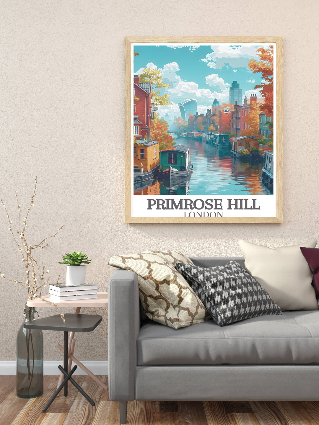 London Wall Art capturing the timeless charm of Primrose Hill and Camden Town, perfect for any decor.