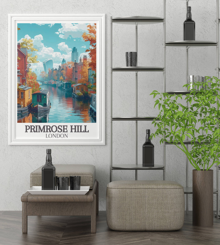 Elegant Prints of Regents Canal, highlighting the serene atmosphere and iconic views of this London favorite.