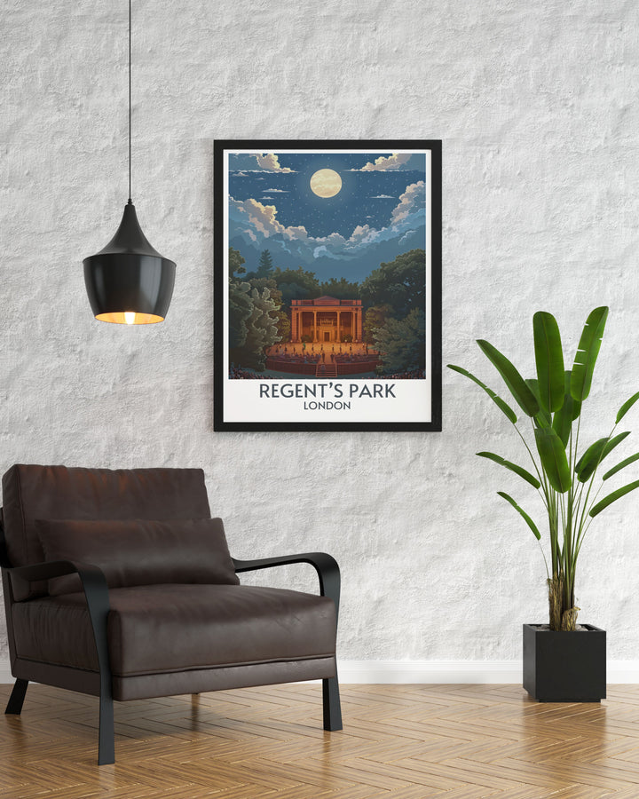 Regents Park Fine Art Prints showcasing the parks timeless charm and lush landscapes, bringing a piece of Londons beauty into your home.