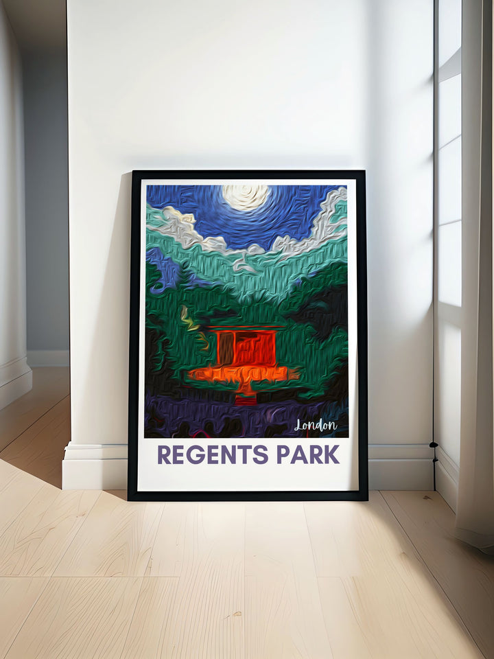 Regents Park Gallery Wall Art capturing the lush greenery and serene landscapes of one of Londons most iconic Royal Parks, perfect for adding elegance to your home decor.