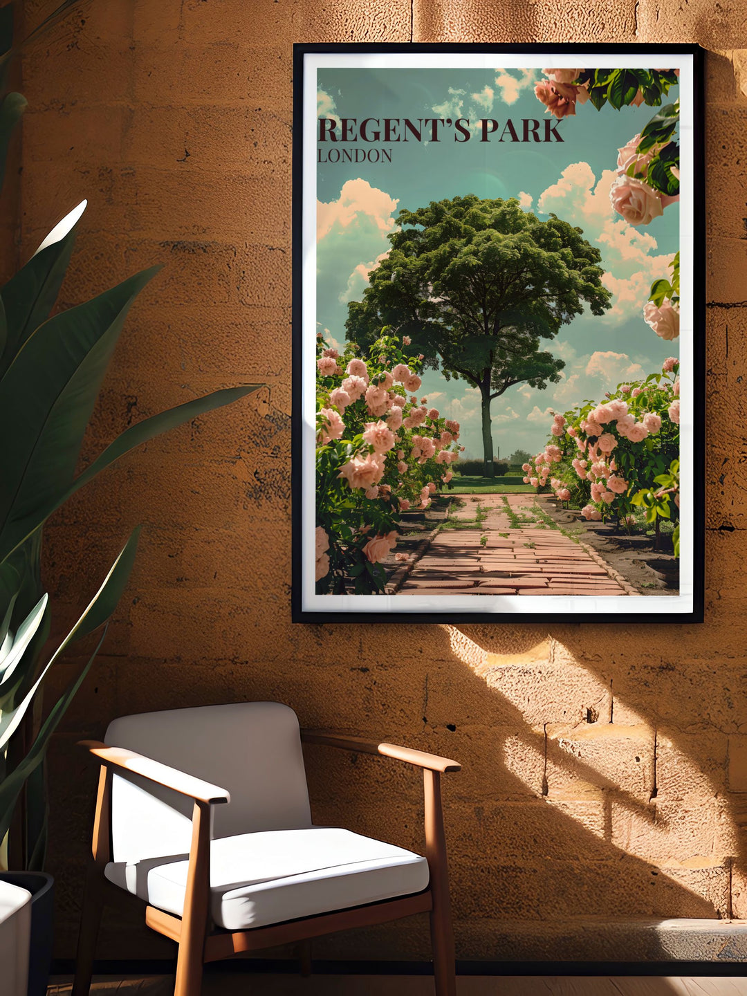 Iconic London Art featuring stunning prints of Regents Park and Queen Mary Garden, perfect for adding elegance to any room.