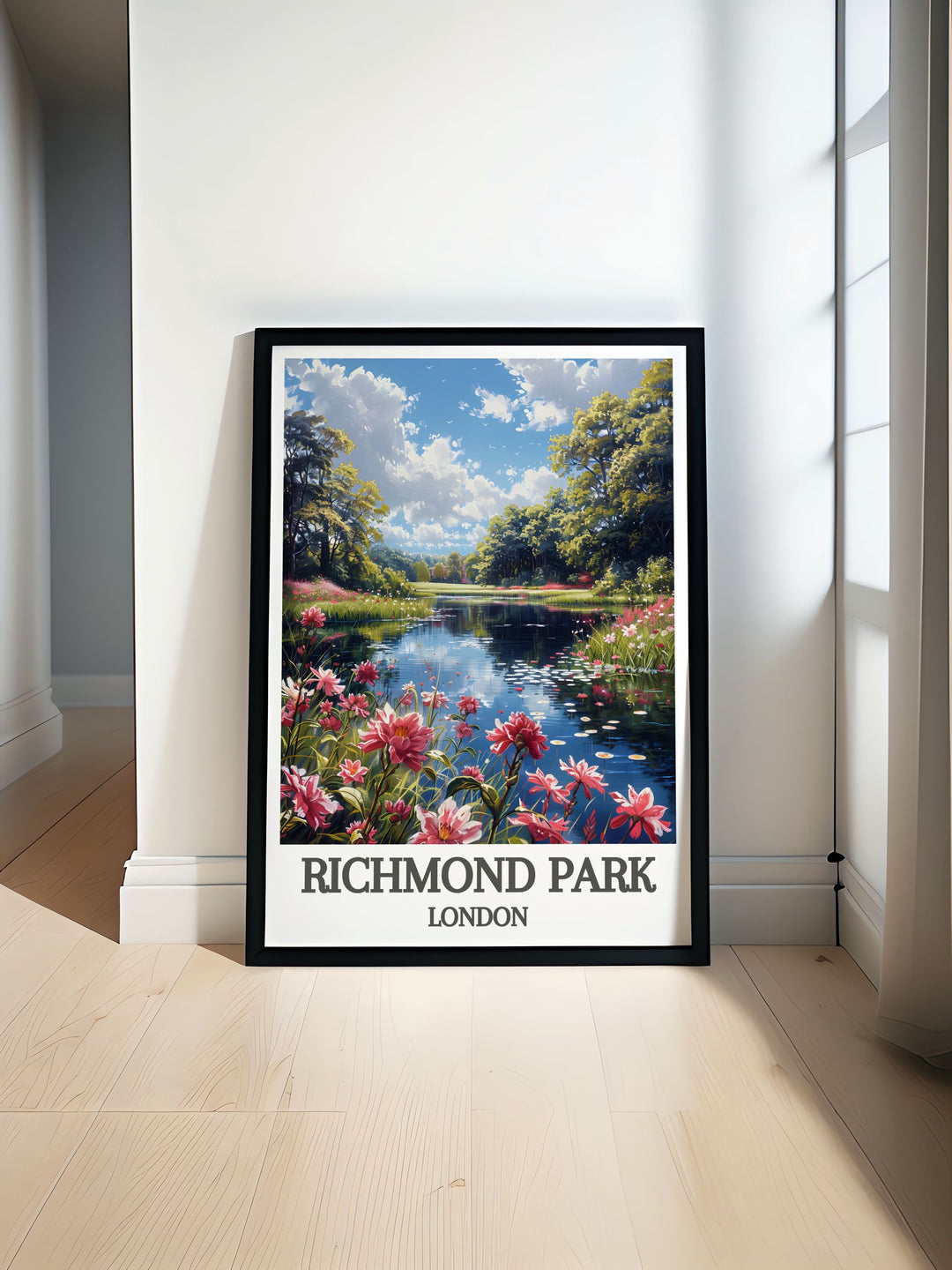 Richmond Park Fine Art Print capturing the expansive landscapes and serene atmosphere of one of Londons most historic parks, perfect for adding elegance to your home decor.