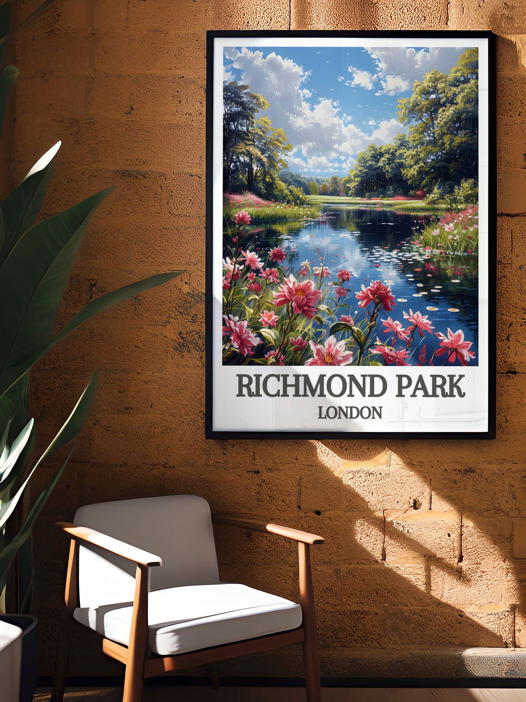 London Travel Posters featuring stunning views of Richmond Park and Isabella Plantation, capturing the essence of Londons natural landscapes.