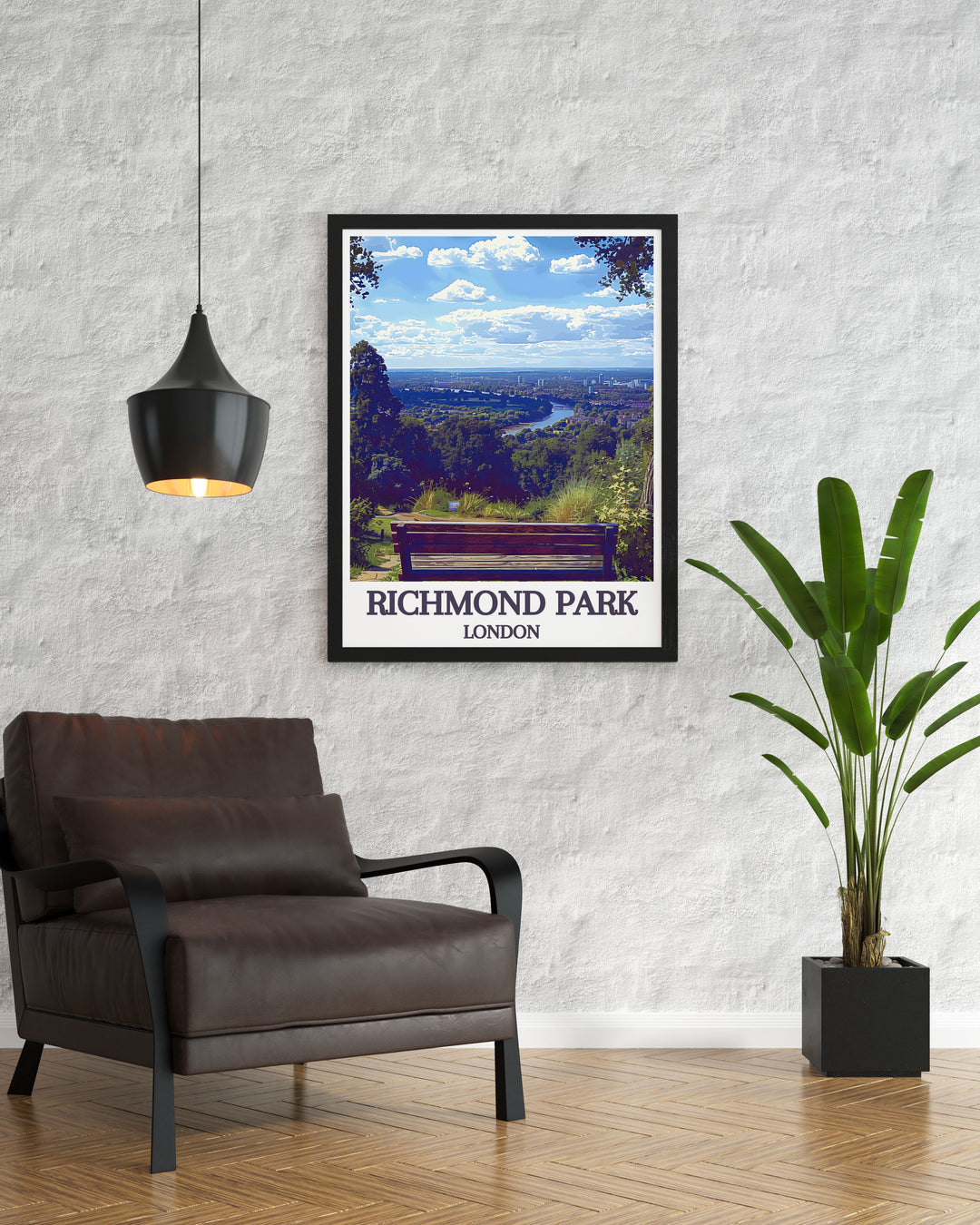 Stunning Gallery Wall Art of King Henrys Mound, showcasing the breathtaking view from Richmond Park to St. Pauls Cathedral, perfect for any decor.