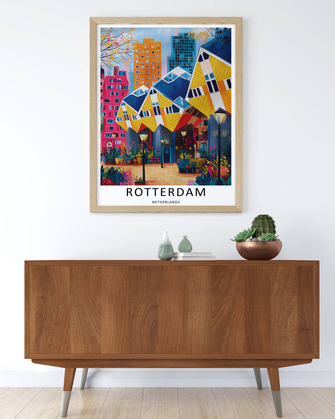 Netherlands residential destination art print highlighting a unique minimalist approach to the city&