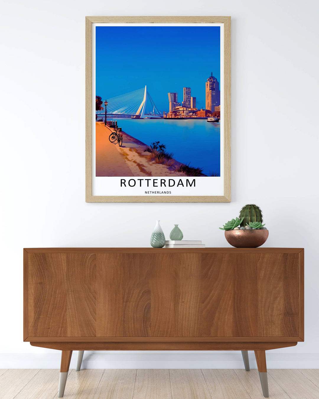 Netherlands harbor destination art print highlighting a unique artistic approach to the city&