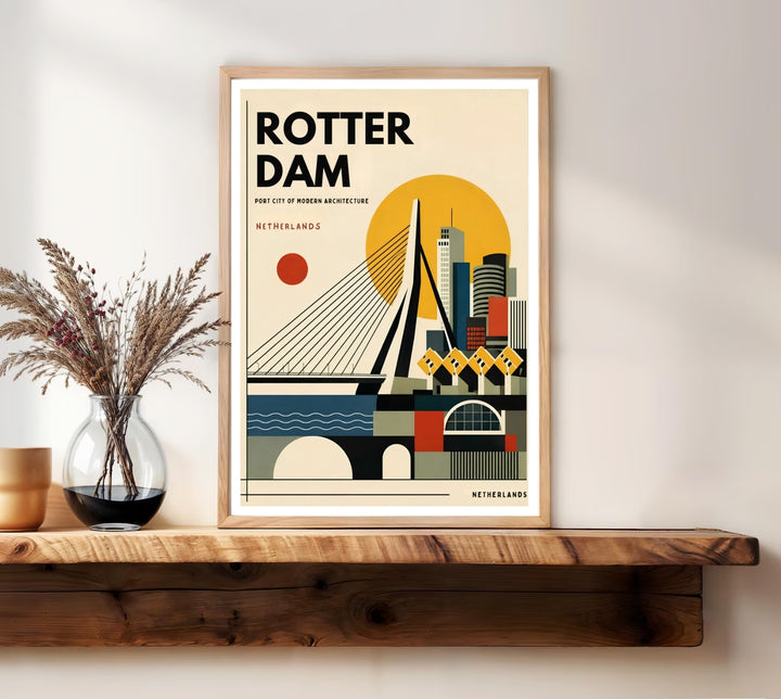 Netherlands residential destination art print highlighting a unique abstract approach to the city&