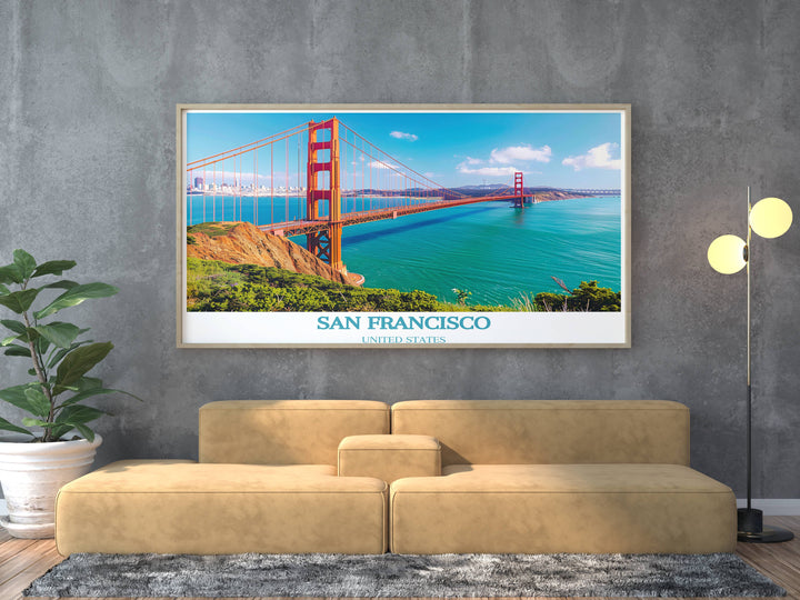 Stunning Vintage Posters of San Francisco featuring the Golden Gate Bridge, offering a nostalgic glimpse into the citys rich history.