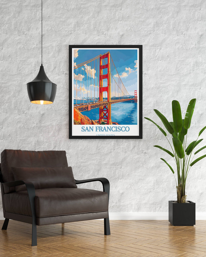 San Francisco Canvas Art showcasing the Golden Gate Bridge, emphasizing its grandeur and the citys vibrant culture, perfect for any decor.