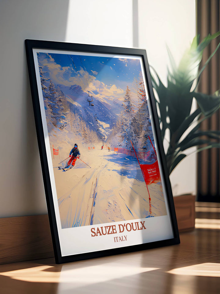 Italy Canvas Art capturing the captivating landscapes and vibrant culture of Sauze dOulx, ideal for bringing the spirit of the Italian Alps into your home.