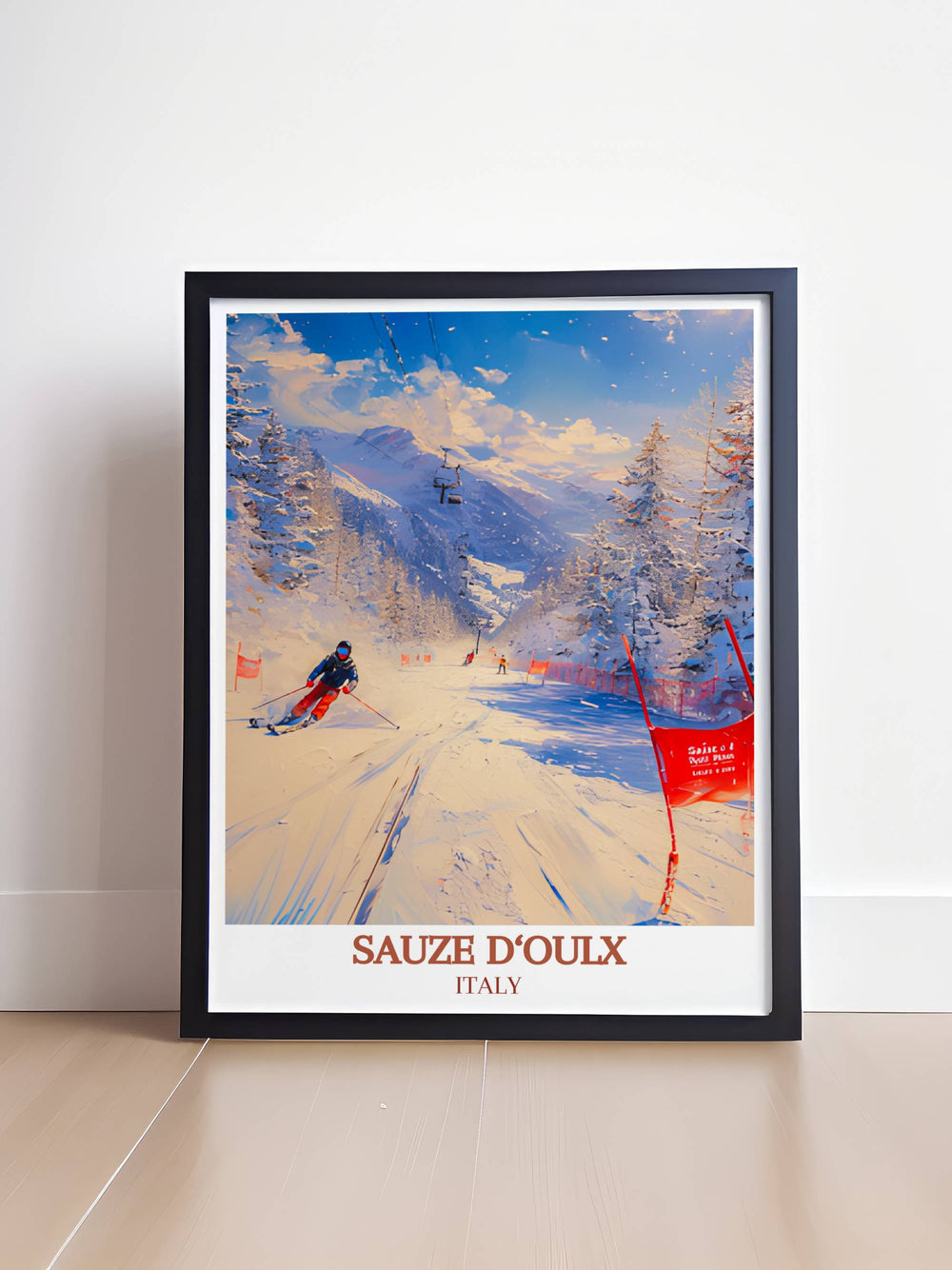 Experience the elegance of Sauze dOulx with our Ski Resort Home Decor collection, showcasing picturesque views and luxurious amenities in stunning detail.
