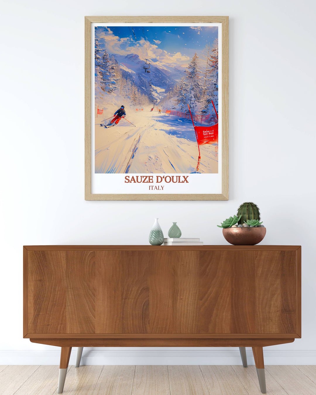 Uncover the adventure of Sauze dOulx with our Ski Resort Travel Posters, capturing the essence of this premier ski destination in beautiful detail.