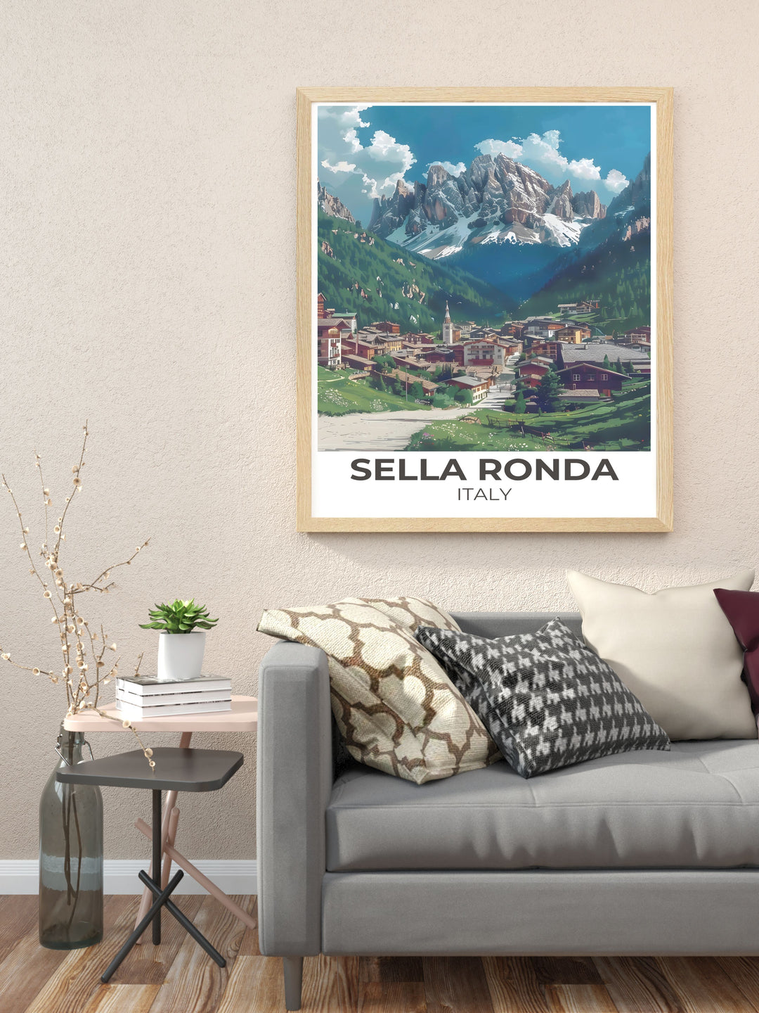 Italy Canvas Art capturing the captivating landscapes and vibrant culture of Sella Ronda, ideal for bringing the spirit of the Italian Alps into your home.