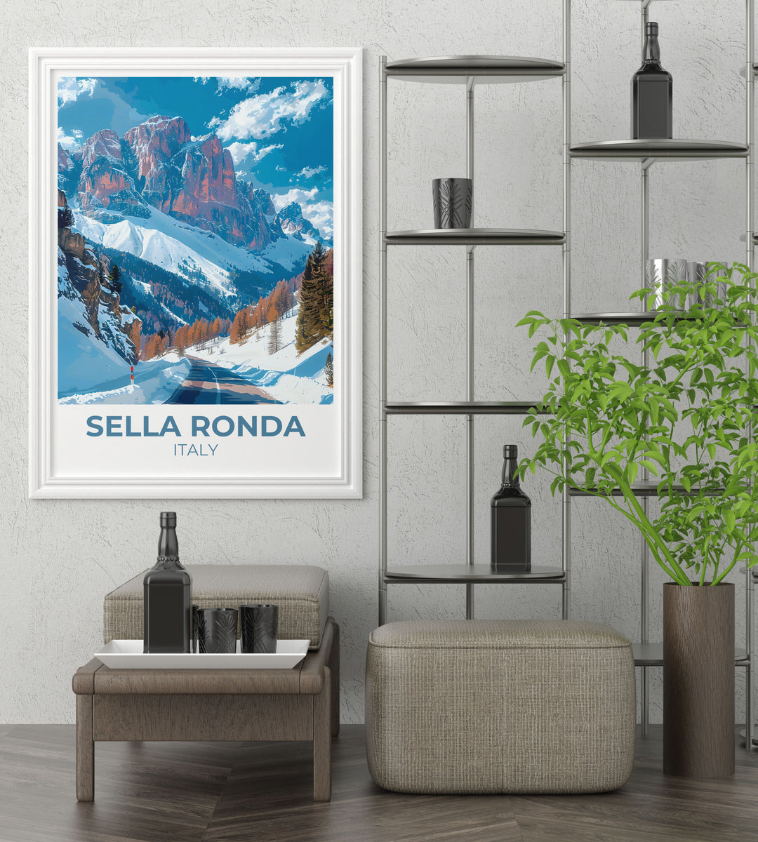 Beautiful Custom Prints of Passo Gardena highlighting the dynamic ski slopes and picturesque scenery of this renowned ski resort, perfect for any decor.