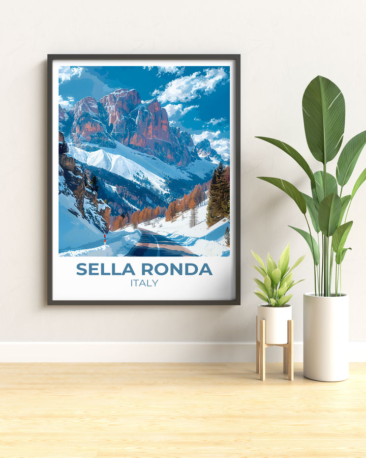 Unveil the adventure of Sella Ronda with our Custom Prints, capturing the essence of this premier ski destination in beautiful detail.