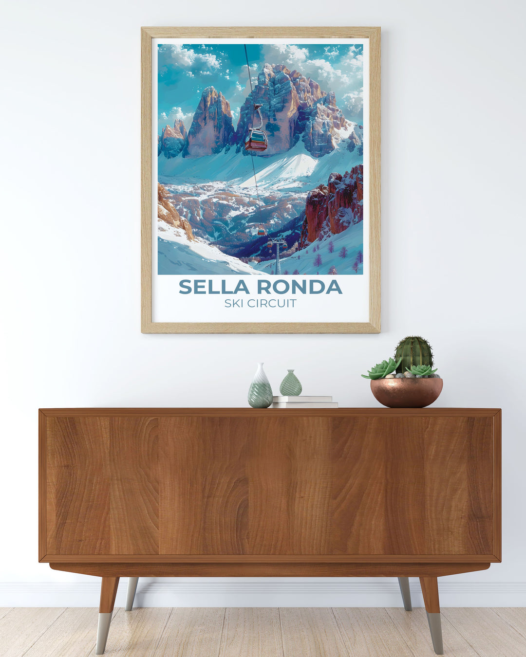 Sass Pordoi Modern Wall Decor offering a glimpse into the breathtaking world of the Dolomites, perfect for adding a touch of natural beauty to your home.