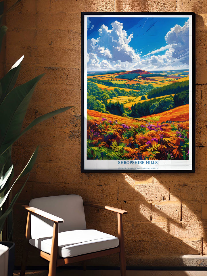 Shropshire Hills Travel Print Wall Art - The Long Mynd - Shropshire Hills Gift Art