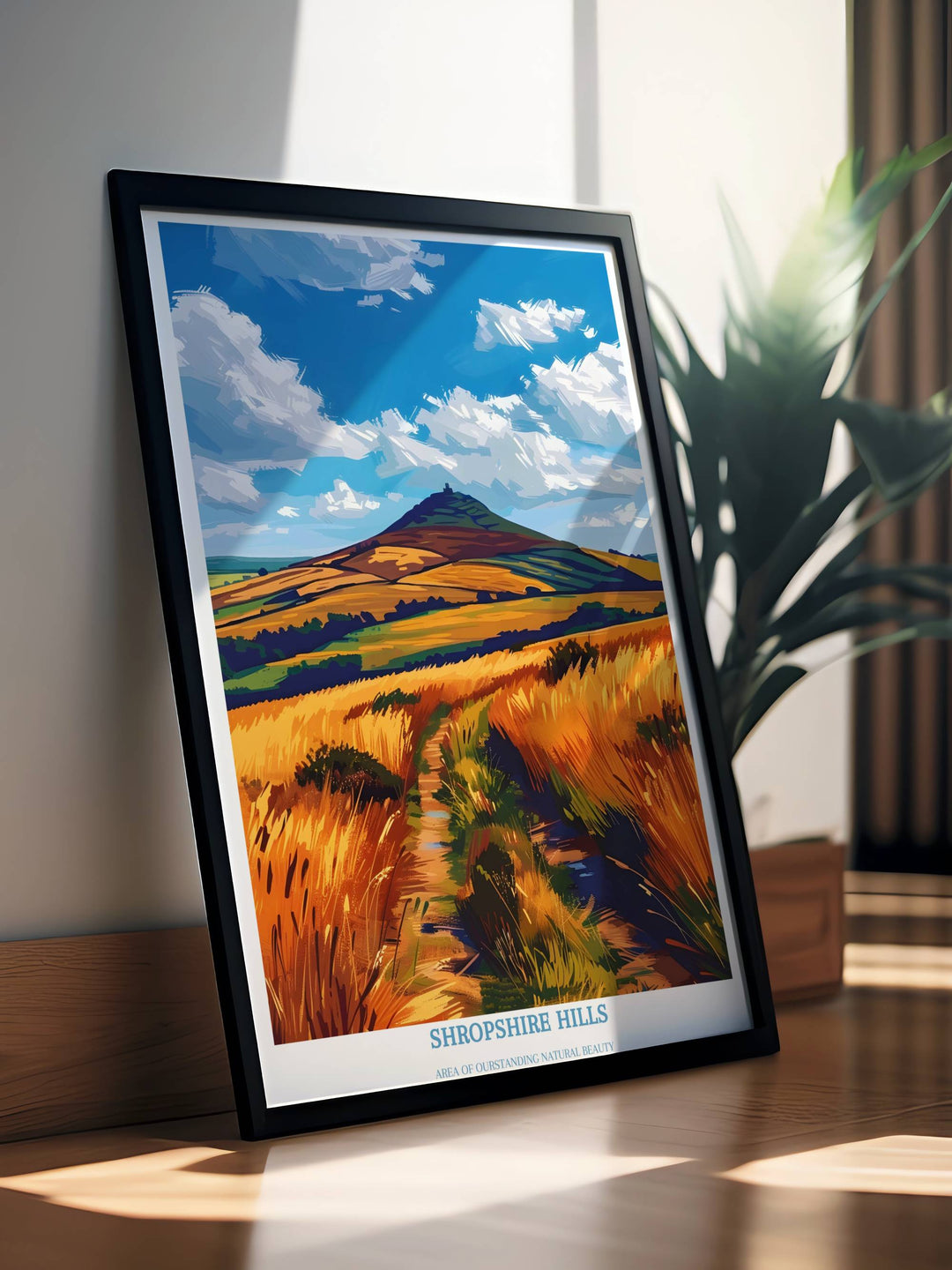 Zone de beauté naturelle exceptionnelle - Shropshire Hills Travel Print Wall Art - The Long Mynd - Shropshire Hills Gift Art