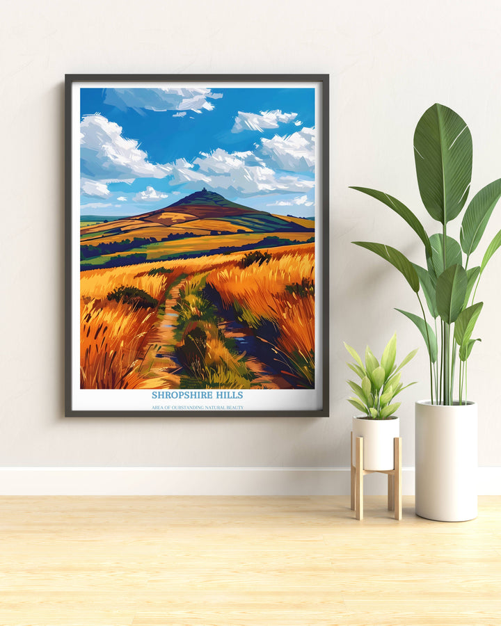 Zone de beauté naturelle exceptionnelle - Shropshire Hills Travel Print Wall Art - The Long Mynd - Shropshire Hills Gift Art