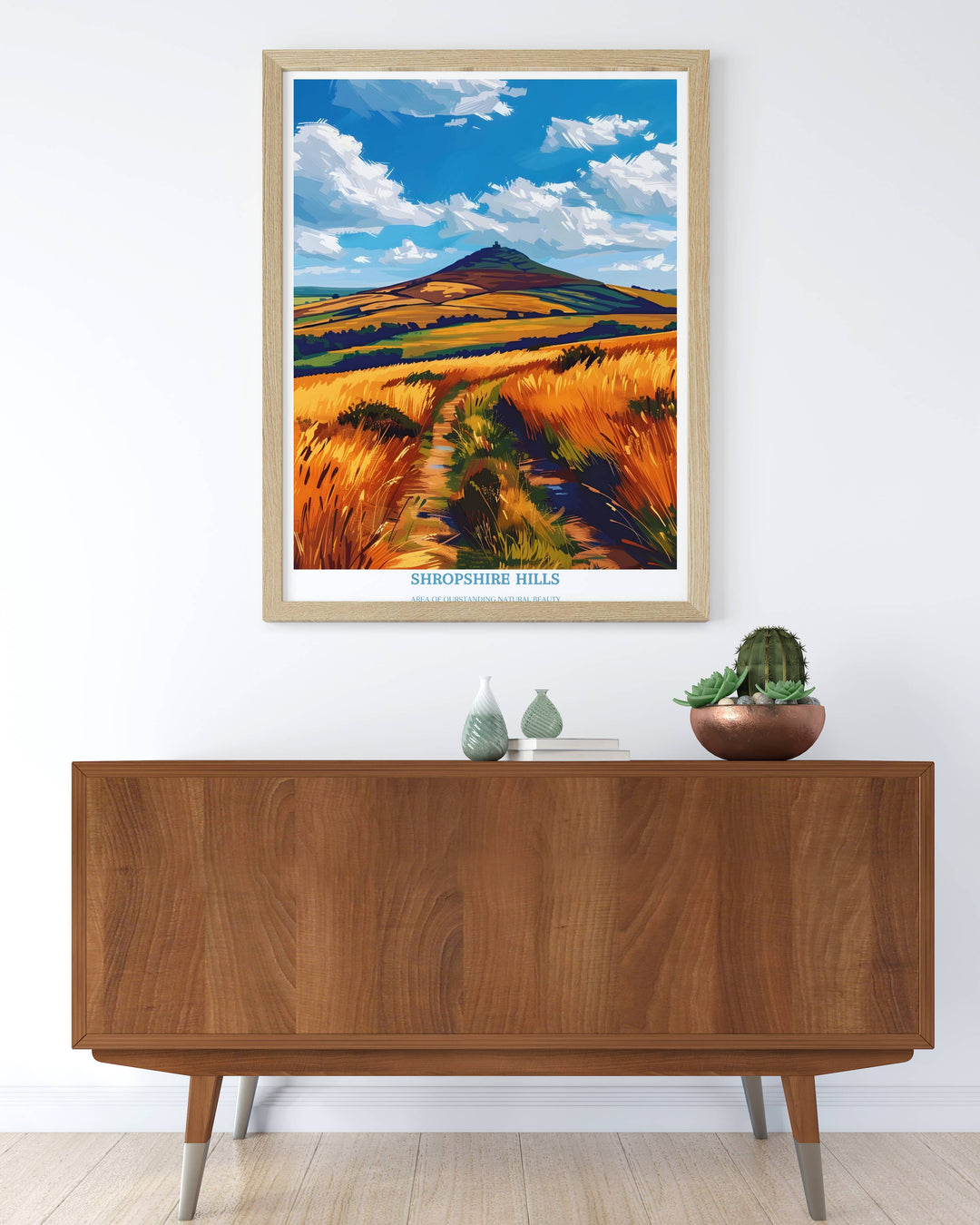 Gebiet von außergewöhnlicher natürlicher Schönheit – Shropshire Hills Reisedruck-Wandkunst – The Long Mynd – Shropshire Hills Geschenkkunst