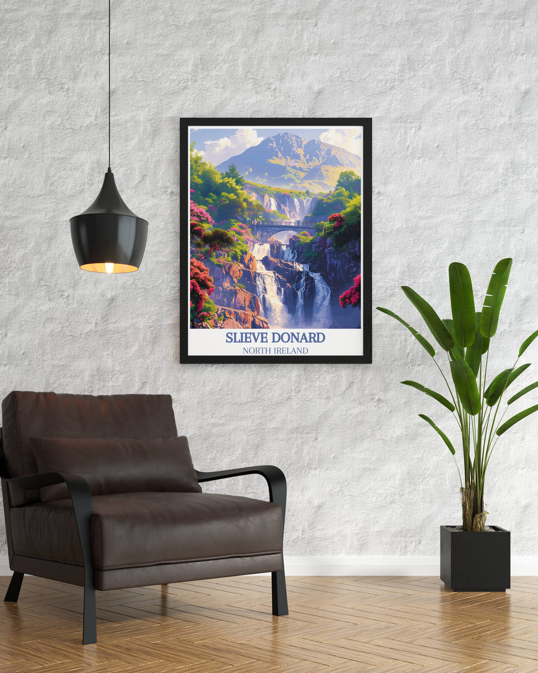 Elegant framed art of Slieve Donard, capturing the natural grandeur of Northern Ireland, perfect for contemporary decor with a touch of tradition.